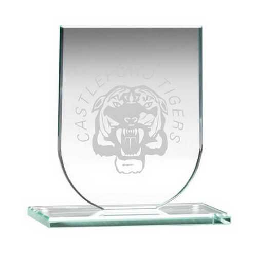 Jade Glass Shield Plaque  - 4.25" Thumbnail