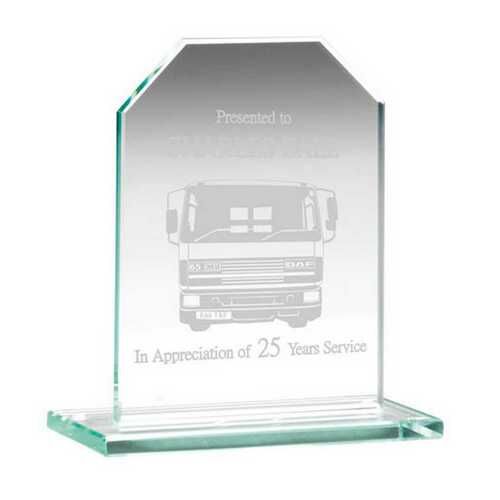 Jade Glass Chamfered Rectangle Plaque  - 3.75" Thumbnail