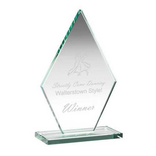 Jade Glass Tall Diamond Plaque - 10" Thumbnail