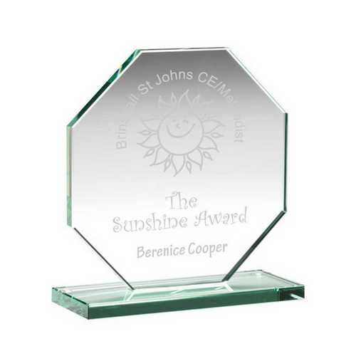 Jade Glass Octagon Plaque  - 4" Thumbnail