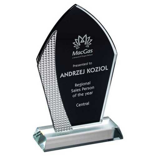 Black Backed Clear Glass Arrowhead With Silver Detail - 9" Thumbnail