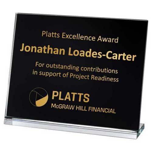 Black Backed Clear Glass Landscape Plaque - 7.5 X 9.5" Thumbnail