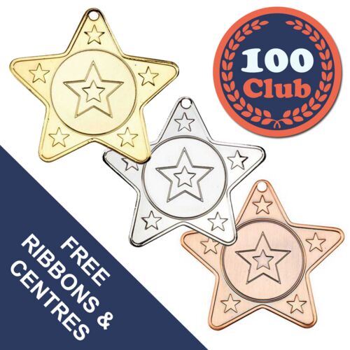 100 Club - Star Shaped Medal Thumbnail