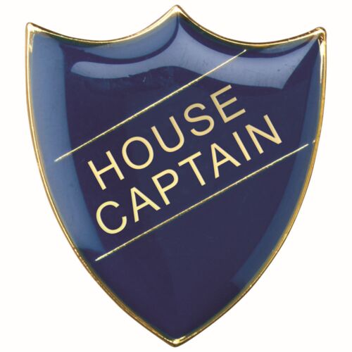 School Shield Badge (House Captain) - Blue 1.25" Thumbnail