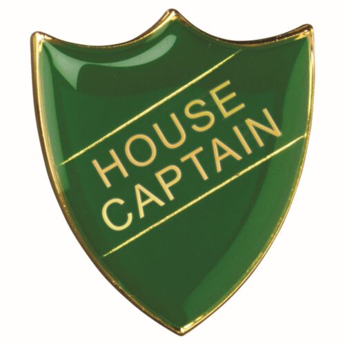 School Shield Badge (House Captain) - Green 1.25" Thumbnail