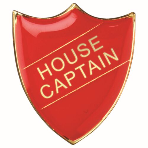School Shield Badge (House Captain) - Red 1.25" Thumbnail