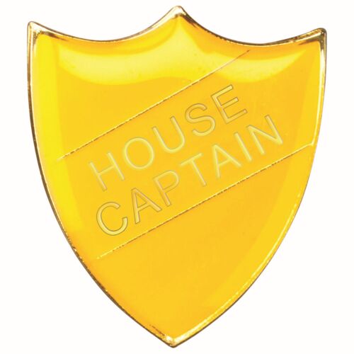 School Shield Badge (House Captain) - Yellow 1.25" Thumbnail