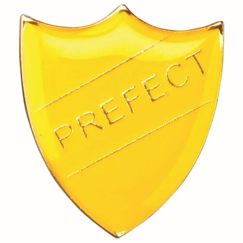 School Shield Badge (Prefect) - Yellow 1.25" Thumbnail