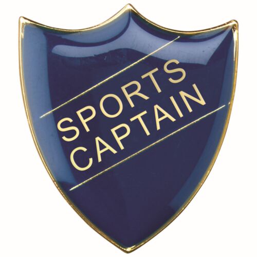 School Shield Badge (Sports Captain) - Blue 1.25" Thumbnail