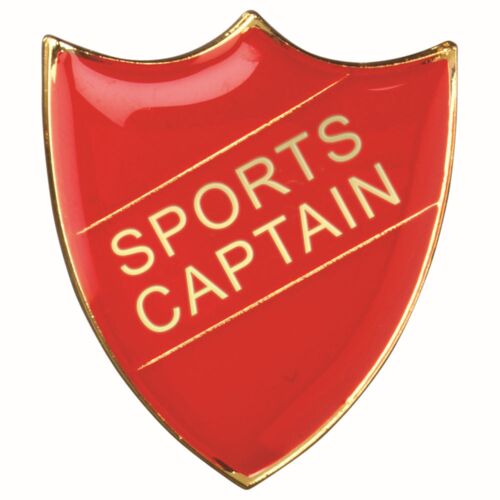 School Shield Badge (Sports Captain) - Red 1.25" Thumbnail