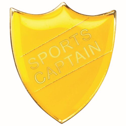 School Shield Badge (Sports Captain) - Yellow 1.25" Thumbnail