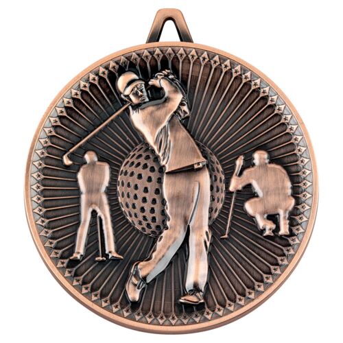 Golf Deluxe Medal - Bronze 2.35" Thumbnail