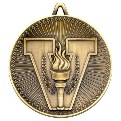 Victory Torch Deluxe Medal - Antique Gold     2.35" Thumbnail