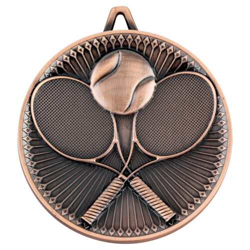 Tennis Deluxe Medal - Bronze 2.35" Thumbnail