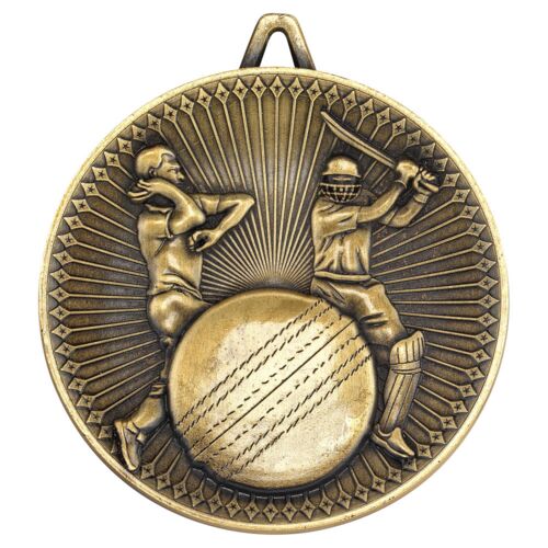 Cricket Deluxe Medal - Antique Gold 2.35" Thumbnail