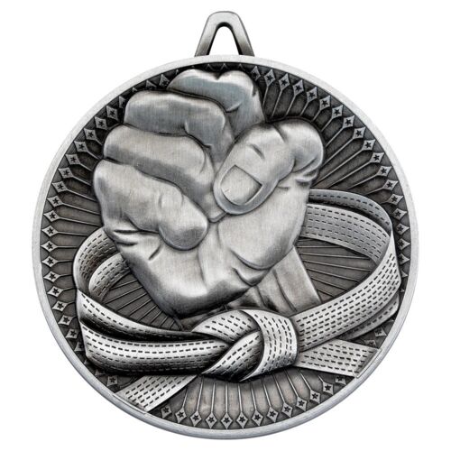 Martial Arts Deluxe Medal - Antique Silver 2.35" Thumbnail