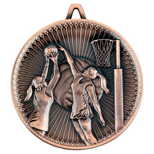 Netball Deluxe Medal - Bronze 2.35" Thumbnail