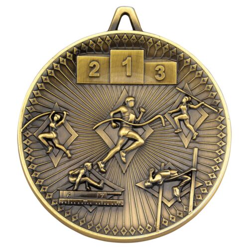 Athletics Deluxe Medal - Antique Gold 2.35" Thumbnail