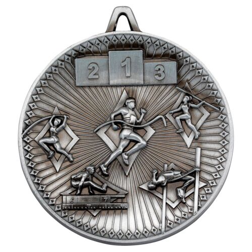 Athletics Deluxe Medal - Antique Silver 2.35" Thumbnail