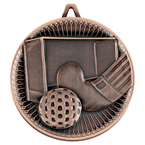 Hockey Deluxe Medal - Bronze 2.35" Thumbnail