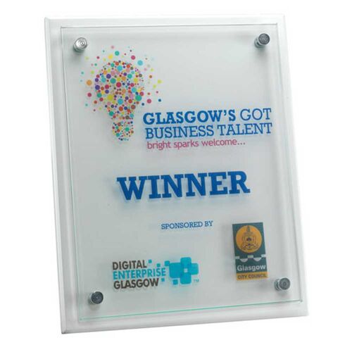 White Plaque With 6Mm Glass Front - 8 X 10" Thumbnail