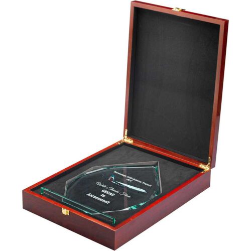 Jade Glass Diamond in Quality Wood Box  - 12" Thumbnail