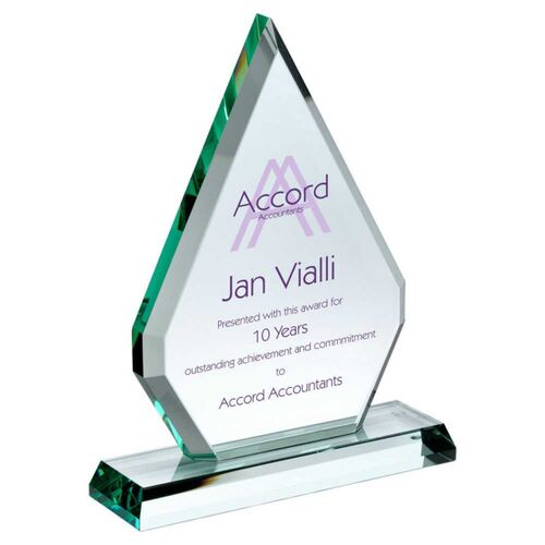 Jade Glass Chunky Diamond Plaque  - 9.75" Thumbnail