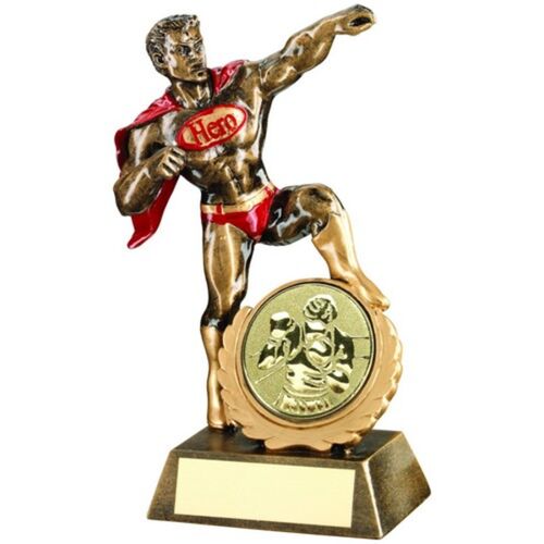 Brz/Gold/Red Resin Generic 'Hero' Award With Boxing Insert And Plate - 7.25" Thumbnail