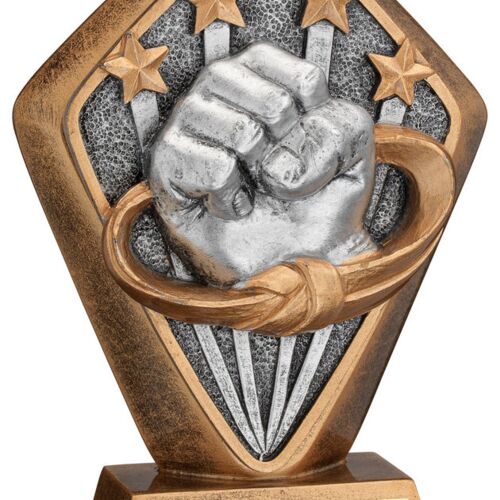 Brz/Gold Diamond Holder With 'Martial Arts' Disc With Plate - 5.25" Thumbnail