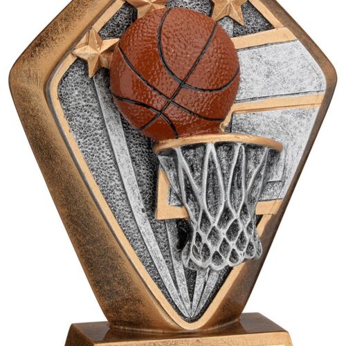 Brz/Gold Diamond Holder With 'Basketball' Disc With Plate - 5.25" Thumbnail