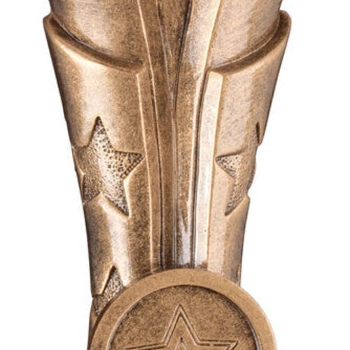 Brz/Pew/Orange Basketball On Fluted Flatback With Plate - 5" Thumbnail