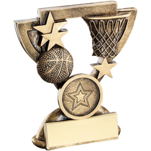 Bronze/Gold Basketball Mini Cup With Plate -  3.75" Thumbnail