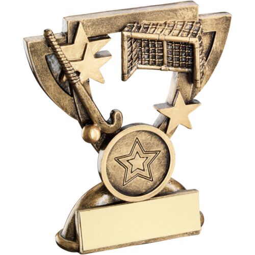 Bronze/Gold Hockey Mini Cup With Plate - 3.75" Thumbnail