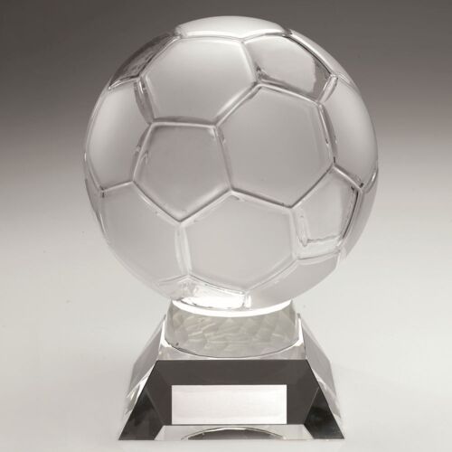 Large Clear Glass Football With Plate - 8.5" Thumbnail
