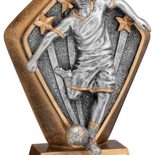 Brz/Gold Diamond Holder With 'Male Football' Disc And Plate - 5.25" Thumbnail