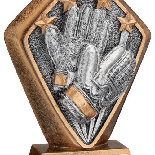 Brz/Gold Diamond Holder With 'Goalkeeper' Disc And Plate - 5.25" Thumbnail