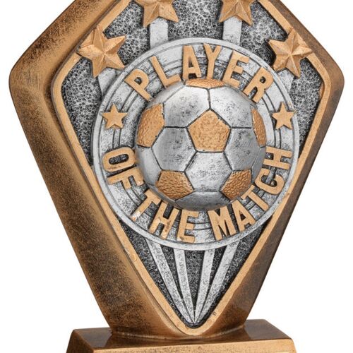 Brz/Gold Diamond Holder With 'Player Of The Match' Disc And Plate - 5.25" Thumbnail