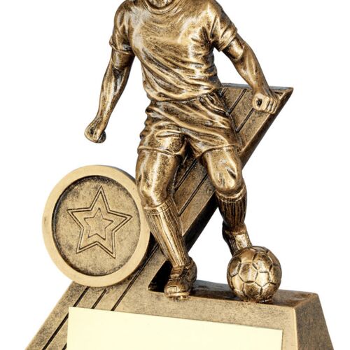 Bronze/Gold Male Football Mini Figure With Plate  - 4.75" Thumbnail