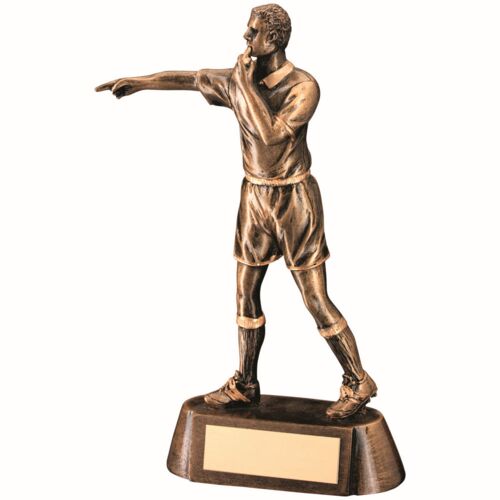 Bronze/Gold Resin Referee Figure With Plate - 6.75" Thumbnail