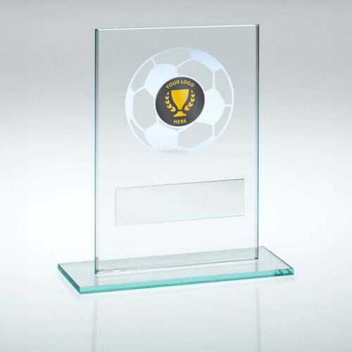 Jade Glass With Silver Football And Plate - 5.5" Thumbnail