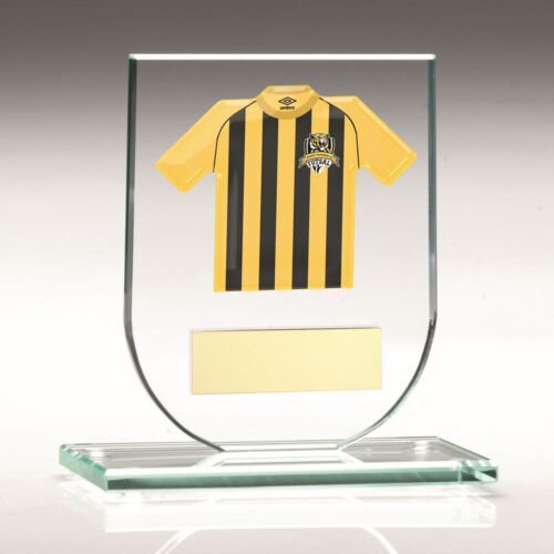 Jade Glass Plaque With Football Shirt With Plate - 4.25" Thumbnail