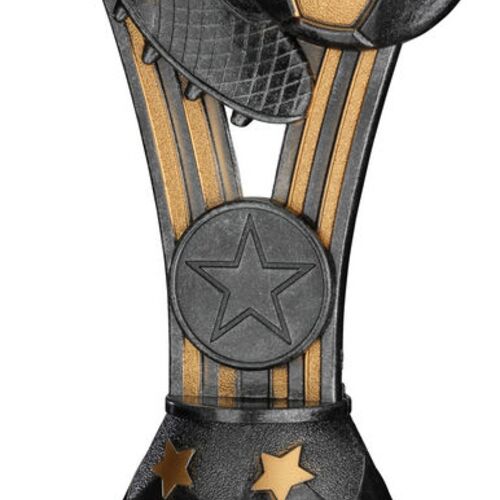 Pewter/Gold Plastic 'Wembley' Figure On Cream Marble Trophy - 9" Thumbnail