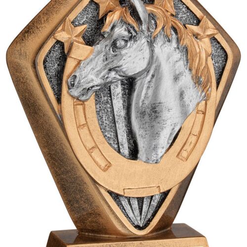 Brz/Gold Diamond Holder With 'Horse' Disc With Plate - 5.25" Thumbnail