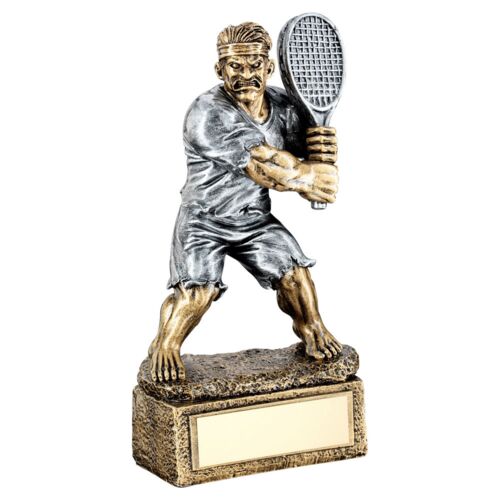 Bronze/Pew Tennis 'Beasts' Figure With Plate - 6.75" Thumbnail
