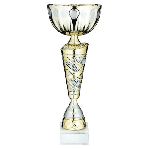 Gold/Matt Silv Trophy Cup With Plate - 15.75" Thumbnail