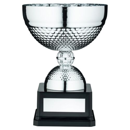 Silver Dimple Bowl Trophy With Plate - 8.75" Thumbnail