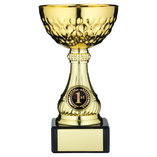 Gold Mini Assembled Trophy Cup With Plate - 7.25" Thumbnail