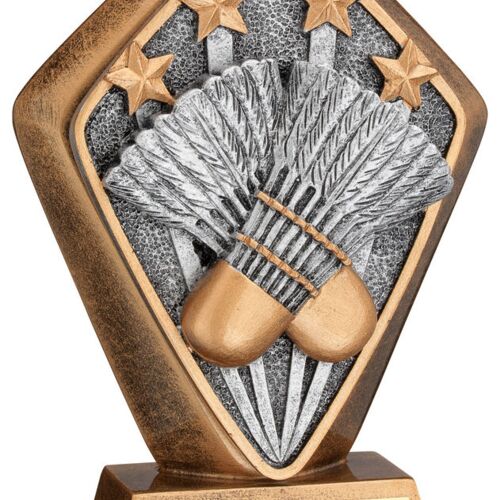 Brz/Gold Diamond Holder With 'Badminton' Disc With Plate - 5.25" Thumbnail