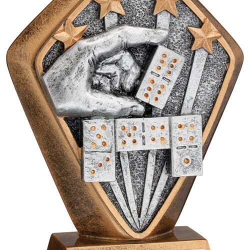 Brz/Gold Diamond Holder With 'Dominoes' Disc With Plate - 5.25" Thumbnail