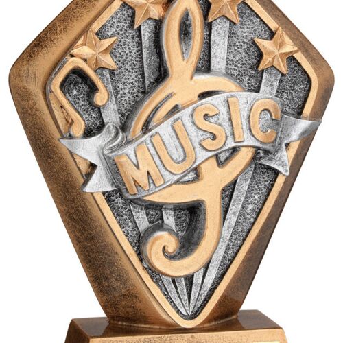 Brz/Gold Diamond Holder With 'Music' Disc With Plate - 5.25" Thumbnail